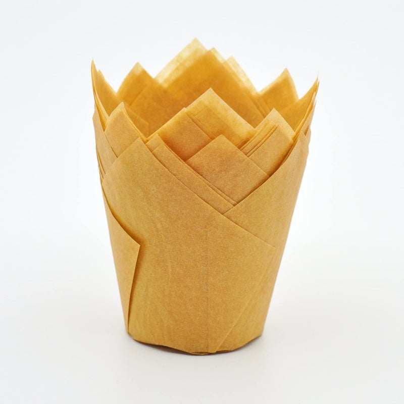QLSmypkg Muffin Greaseproof paper Baking cupcake cups, 2" x 3 1/2" Natural Tulip Baking Cup Case of 125 pcs (125, Standard) - Image 4
